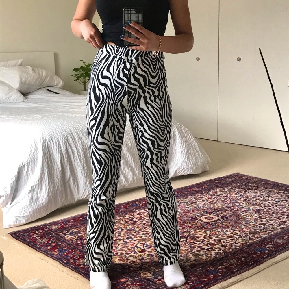 Flared zebra pants